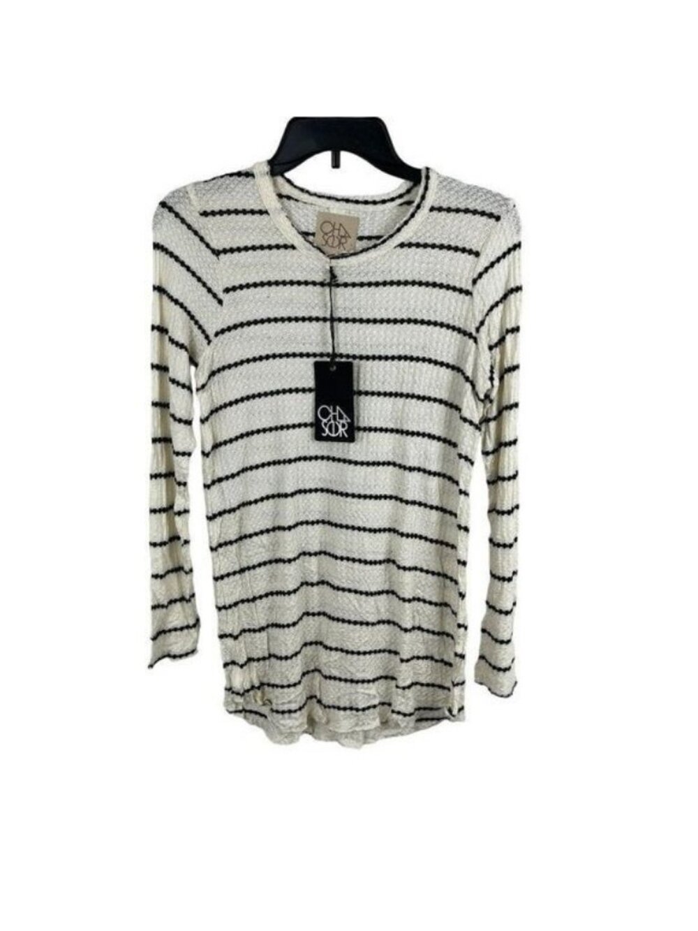 𝅺CHASER Women Long Sleeve Pullover Stripe Sweater Size M